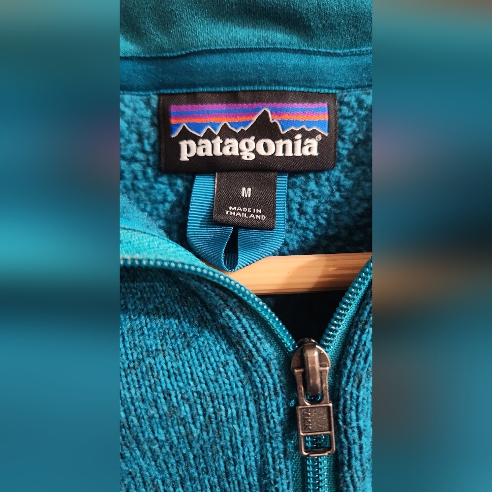 18. Patagonia Better Sweater 1/4 Zip Pullover in Elwha Blue Teal M - Retail $129 - Picture 6 of 9
